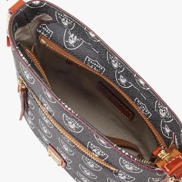 NEW! Dooney & Bourke Handbag, NFL Raiders Small Zip Crossbody - Picture 4 of 5
